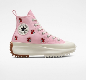 Converse Run Star Hike Plateforme Embroidered Floral Rose Rouge  | TOU-6555017