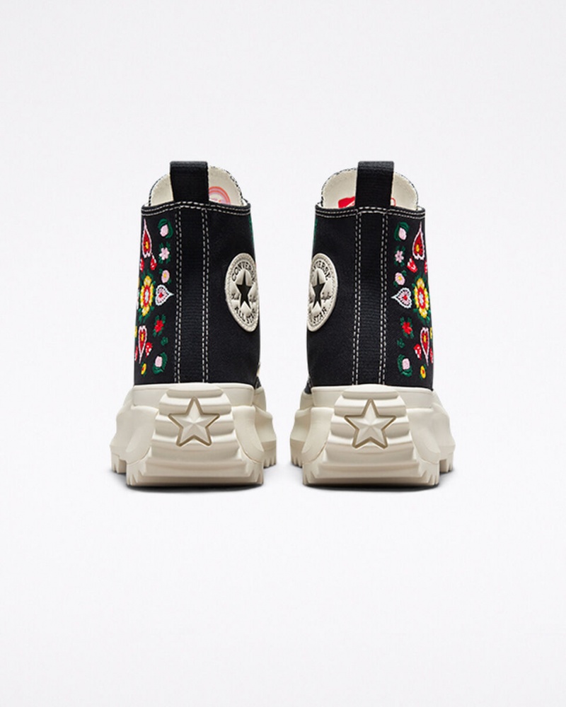 Converse Run Star Hike Plateforme Floral Embroidery Noir  | QFX-7856370