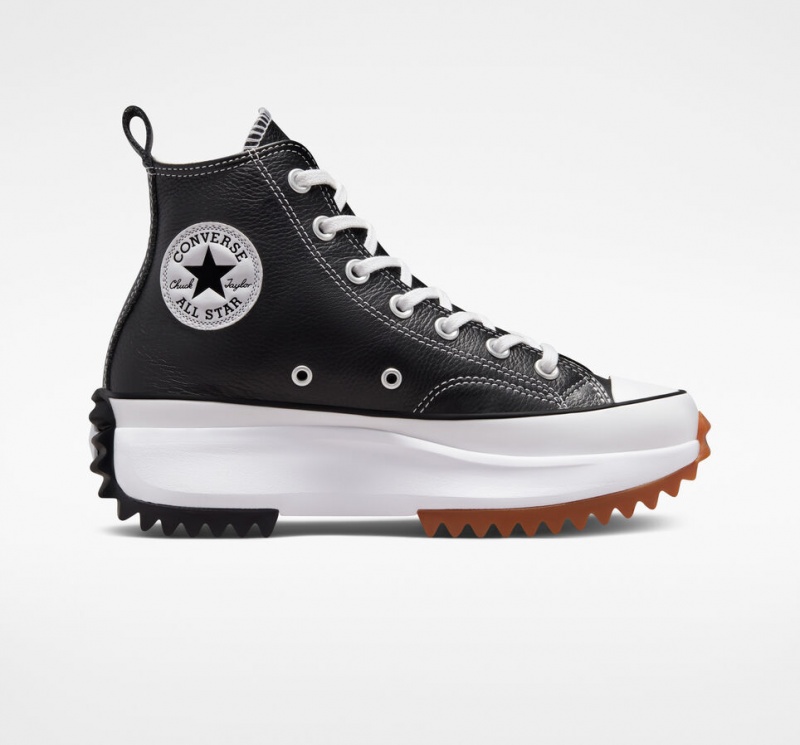 Converse Run Star Hike Plateforme Foundational Cuir Noir Blanche  | GTG-8751367