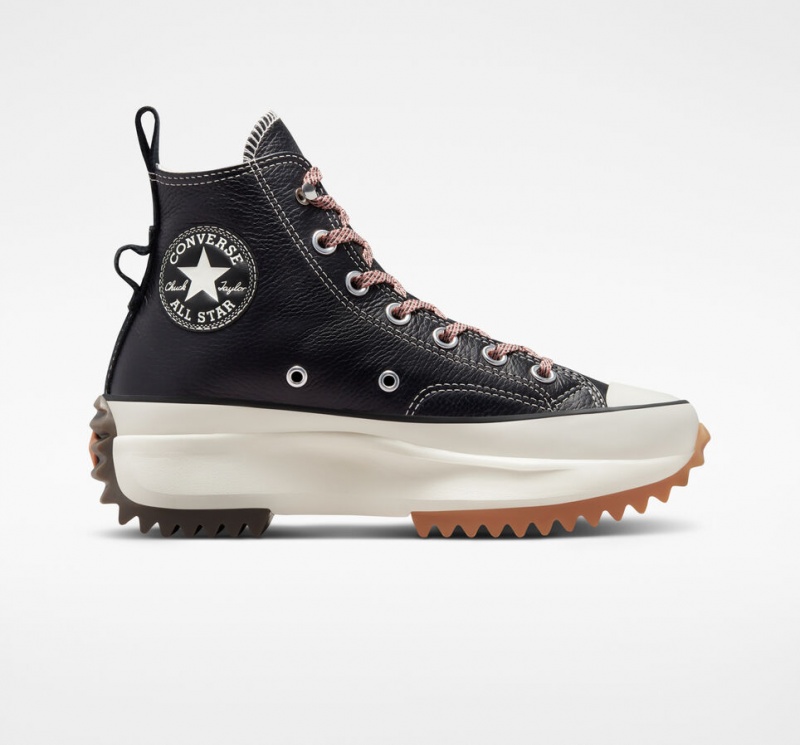 Converse Run Star Hike Plateforme Cuir Noir  | WAH-0275761