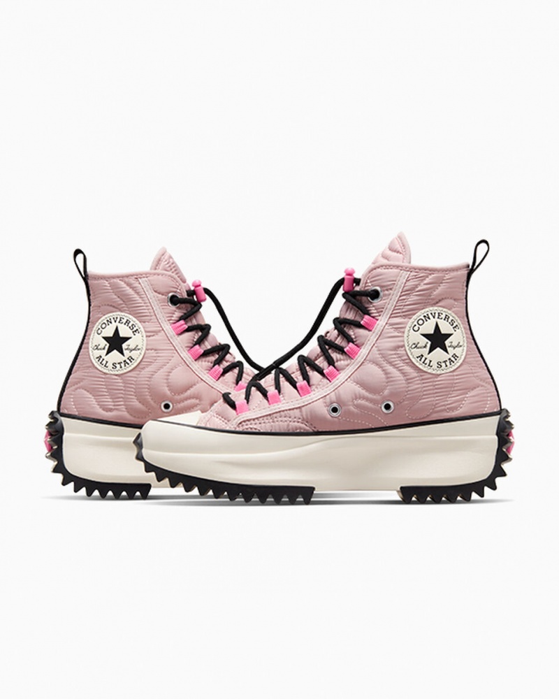 Converse Run Star Hike Plateforme Matelassé Rose Noir  | UHN-0851664