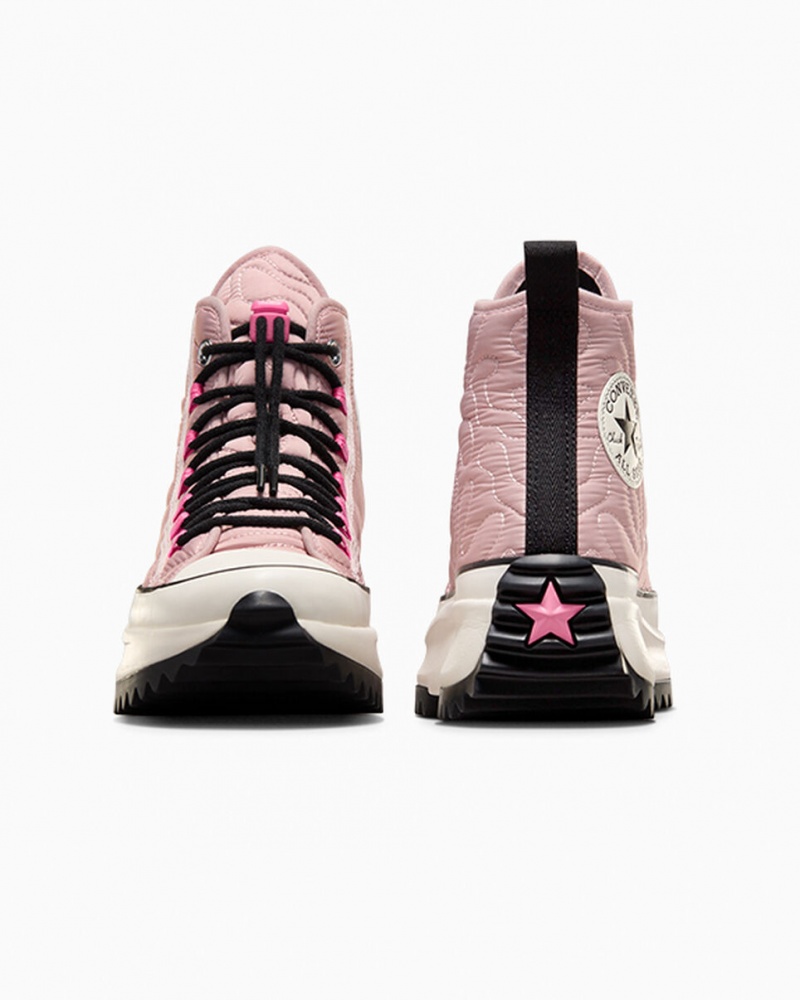 Converse Run Star Hike Plateforme Matelassé Rose Noir  | UHN-0851664