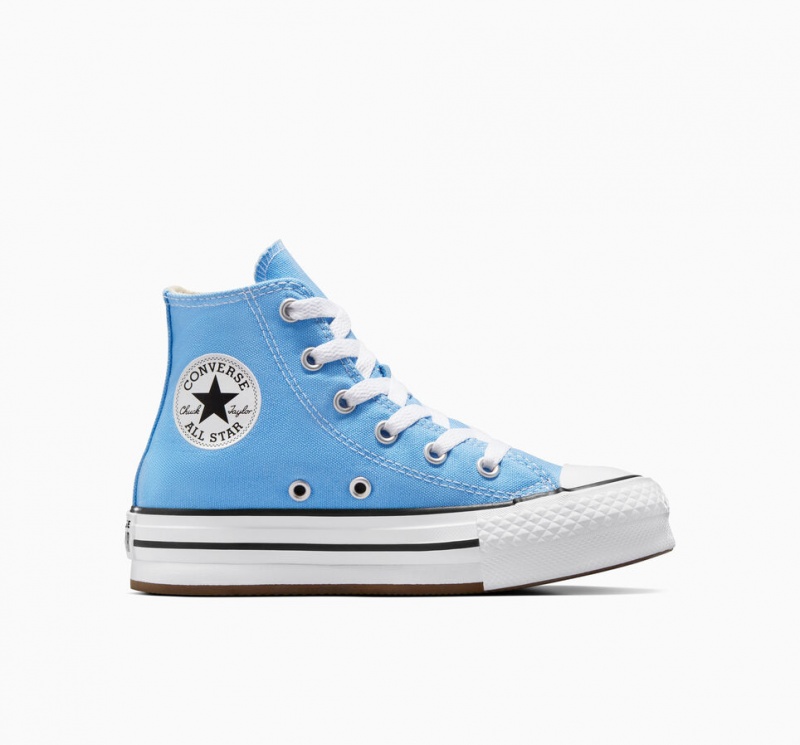 Converse Chuck Taylor All Star EVA Lift Plateforme Seasonal Color Bleu Blanche Noir  | DBL-9566277