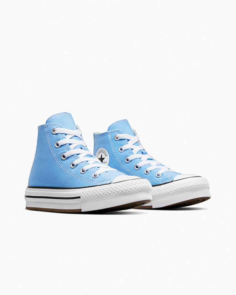 Converse Chuck Taylor All Star EVA Lift Plateforme Seasonal Color Bleu Blanche Noir  | DBL-9566277