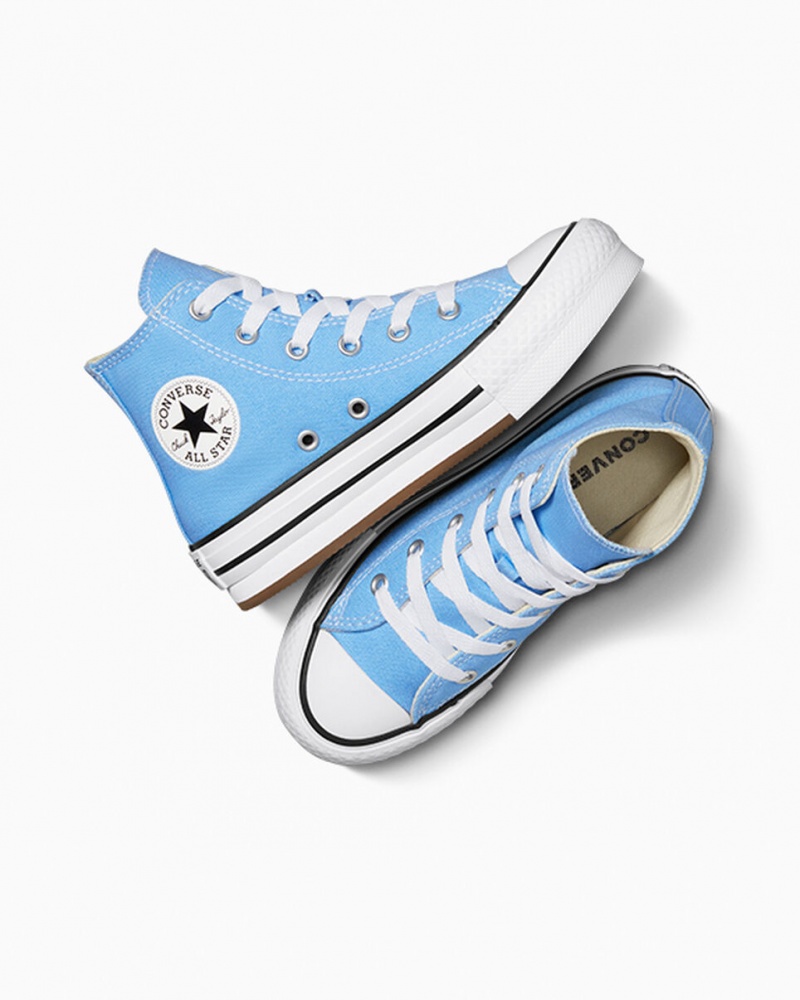 Converse Chuck Taylor All Star EVA Lift Plateforme Seasonal Color Bleu Blanche Noir  | DBL-9566277