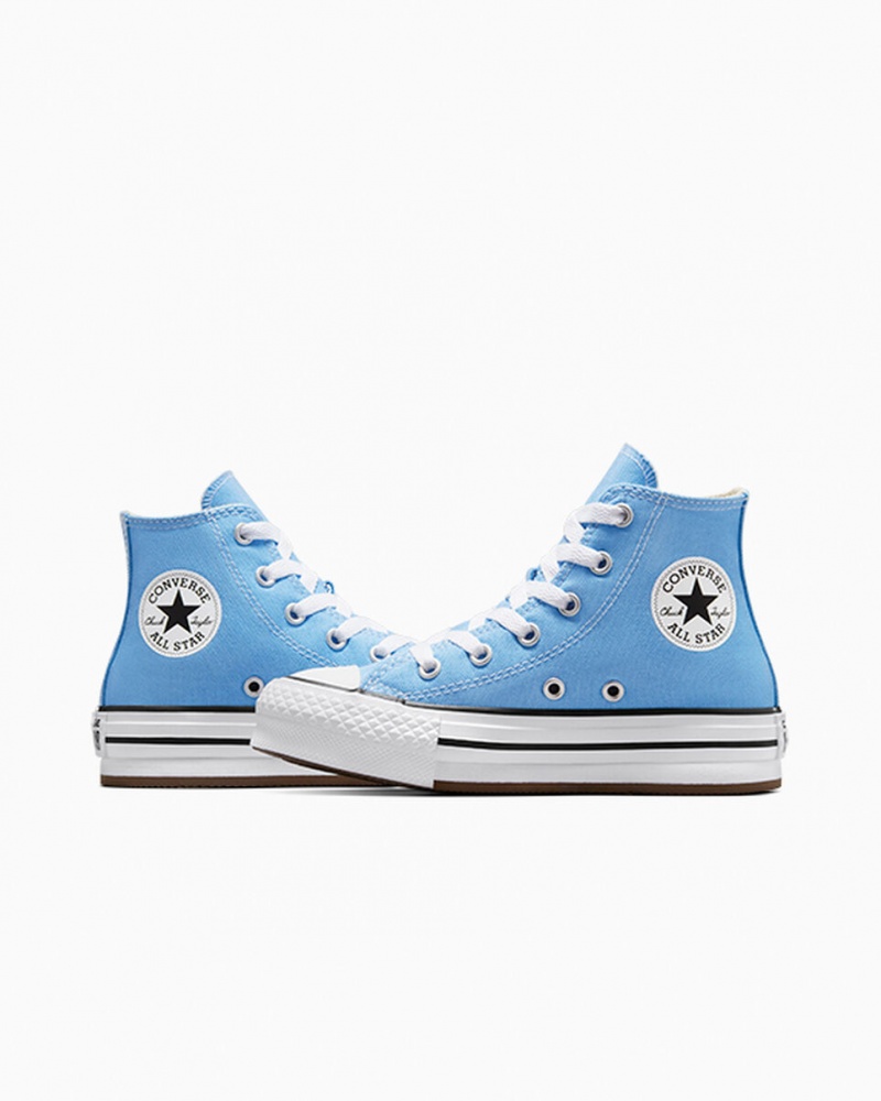 Converse Chuck Taylor All Star EVA Lift Plateforme Seasonal Color Bleu Blanche Noir  | DBL-9566277