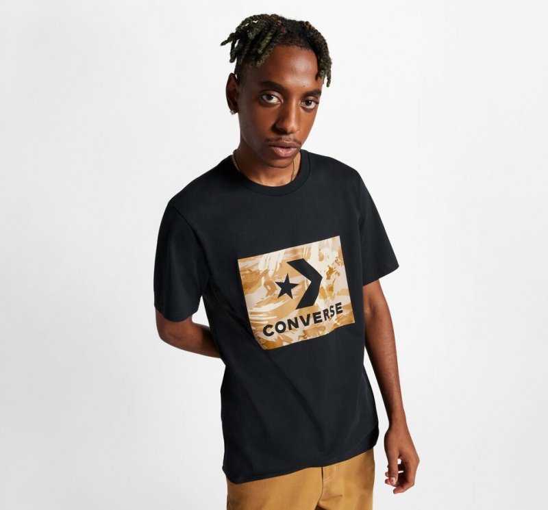 Converse Star Chevron Camo T-Shirt Noir  | QIU-1010469