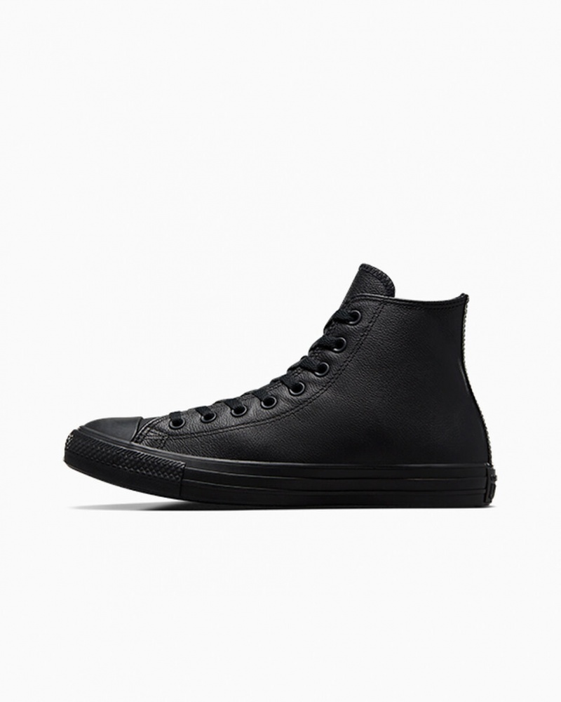 Converse Chuck Taylor All Star Cuir Noir  | HUR-6092502