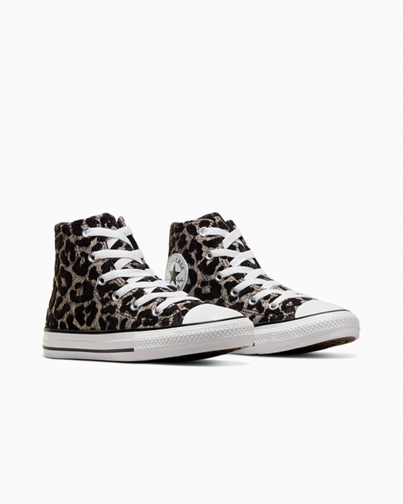 Converse Chuck Taylor All Star Leopard Noir Noir Blanche  | OBH-9552063