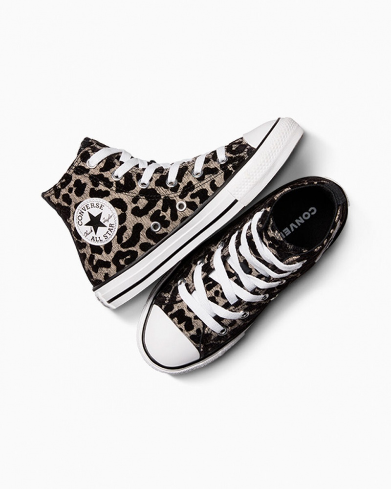 Converse Chuck Taylor All Star Leopard Noir Noir Blanche  | OBH-9552063