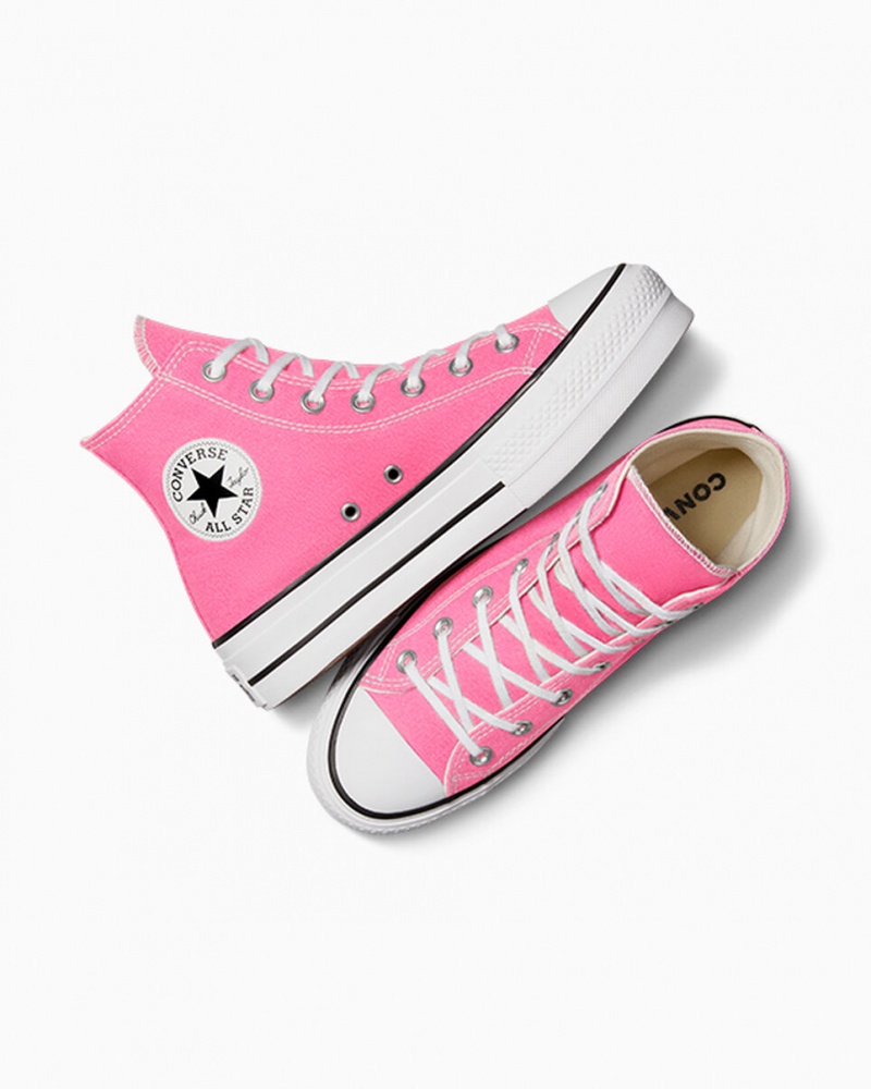 Converse Chuck Taylor All Star Lift Plateforme Rose Blanche Noir  | TBT-4267580