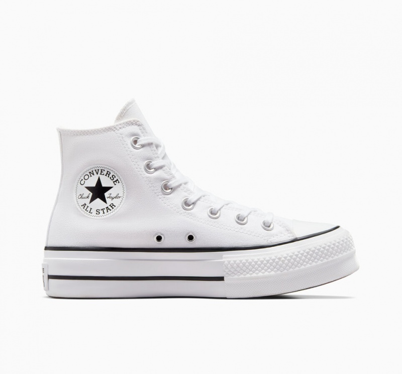 Converse Chuck Taylor All Star Lift Plateforme Blanche Noir Blanche  | ZQM-8386436