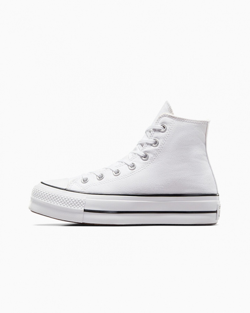 Converse Chuck Taylor All Star Lift Plateforme Blanche Noir Blanche  | ZQM-8386436