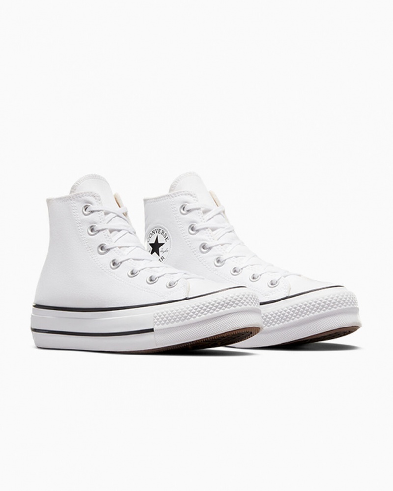 Converse Chuck Taylor All Star Lift Plateforme Blanche Noir Blanche  | ZQM-8386436