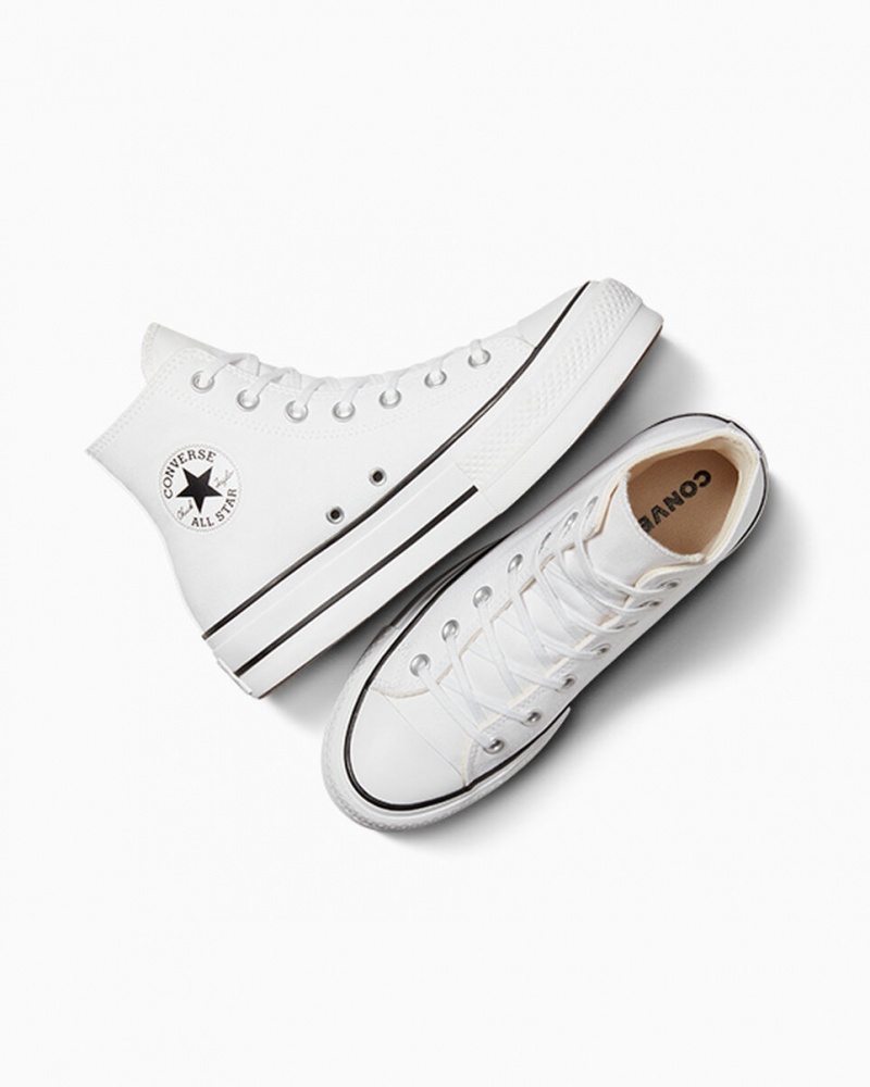 Converse Chuck Taylor All Star Lift Plateforme Blanche Noir Blanche  | ZQM-8386436