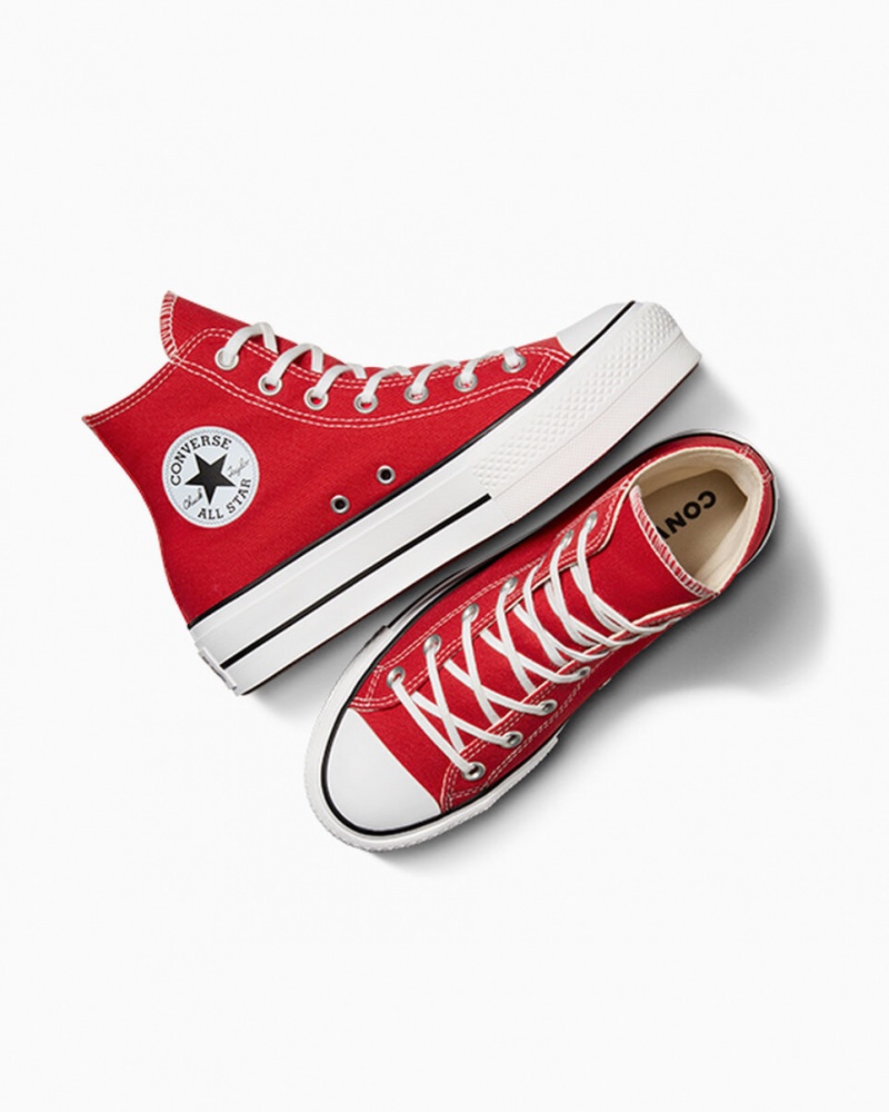 Converse Chuck Taylor All Star Lift Plateforme Rouge Blanche Noir  | ULC-1104676