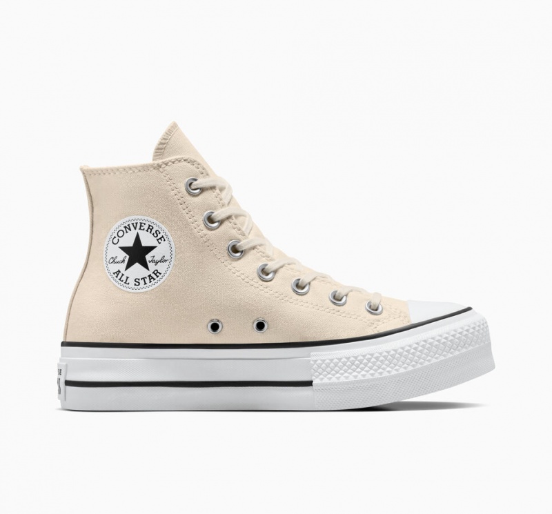 Converse Chuck Taylor All Star Lift Plateforme Blanche Noir  | EJS-1526043