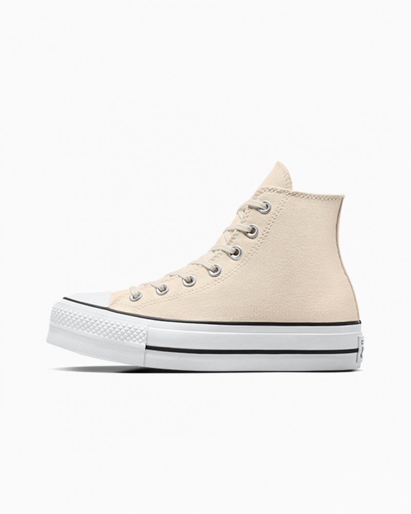 Converse Chuck Taylor All Star Lift Plateforme Blanche Noir  | EJS-1526043