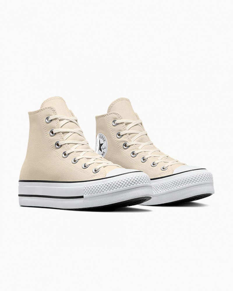 Converse Chuck Taylor All Star Lift Plateforme Blanche Noir  | EJS-1526043