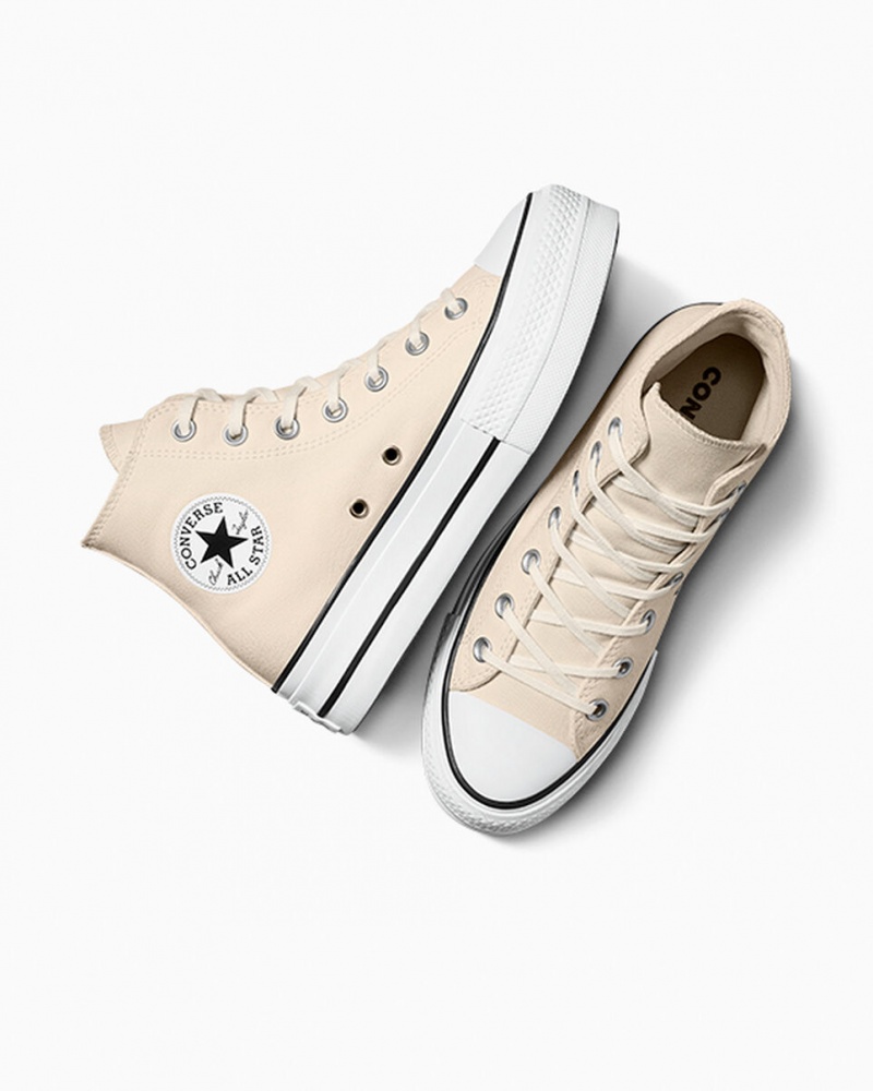 Converse Chuck Taylor All Star Lift Plateforme Blanche Noir  | EJS-1526043