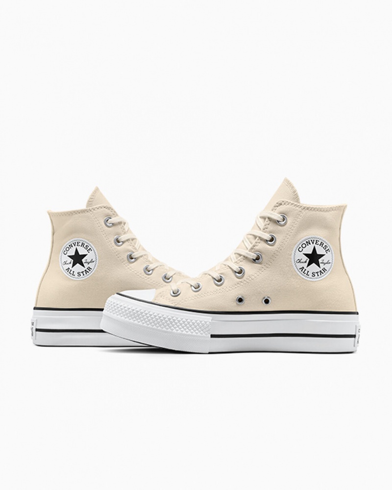 Converse Chuck Taylor All Star Lift Plateforme Blanche Noir  | EJS-1526043