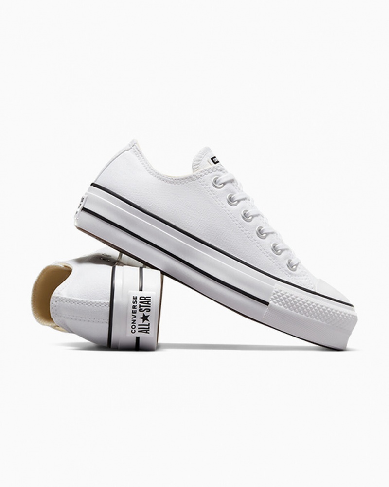 Converse Chuck Taylor All Star Lift Plateforme Blanche Noir Blanche  | NSN-0788951