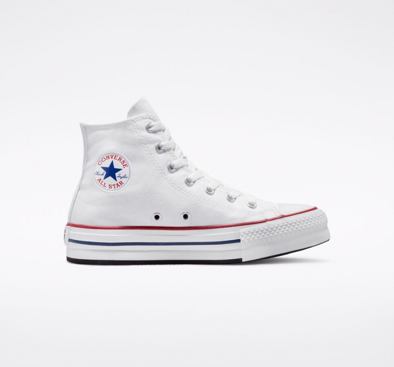 Converse Chuck Taylor All Star Lift Plateforme Blanche Bleu Marine  | BDC-5153338