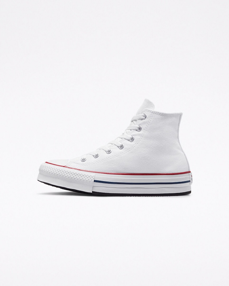 Converse Chuck Taylor All Star Lift Plateforme Blanche Bleu Marine  | BDC-5153338