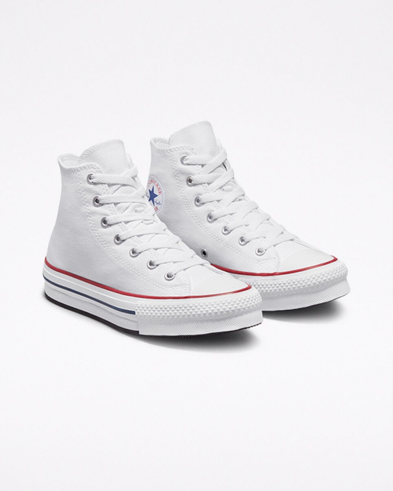 Converse Chuck Taylor All Star Lift Plateforme Blanche Bleu Marine  | BDC-5153338