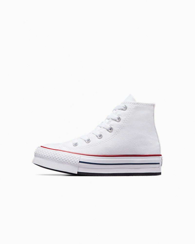 Converse Chuck Taylor All Star Lift Plateforme Blanche Bleu Marine  | UKI-7847666