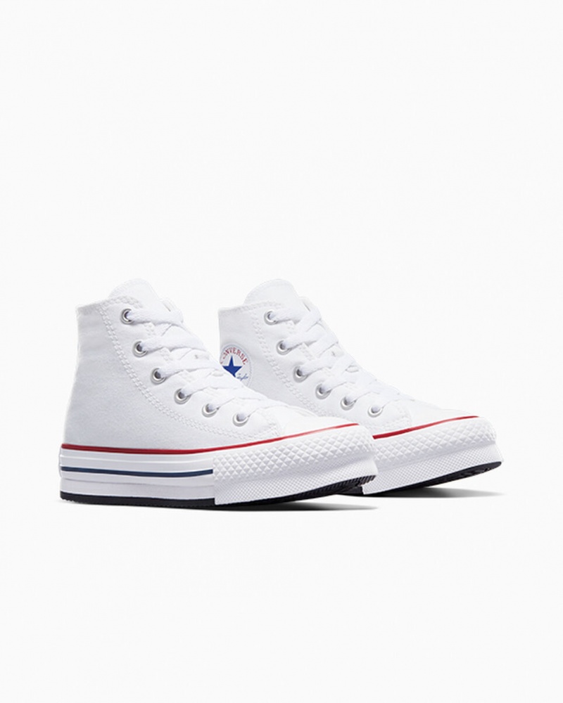 Converse Chuck Taylor All Star Lift Plateforme Blanche Bleu Marine  | UKI-7847666