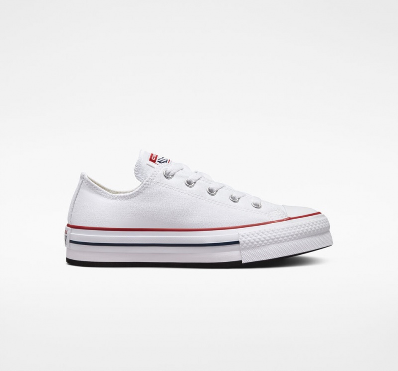 Converse Chuck Taylor All Star Lift Plateforme Blanche Bleu Marine  | YTF-7305842