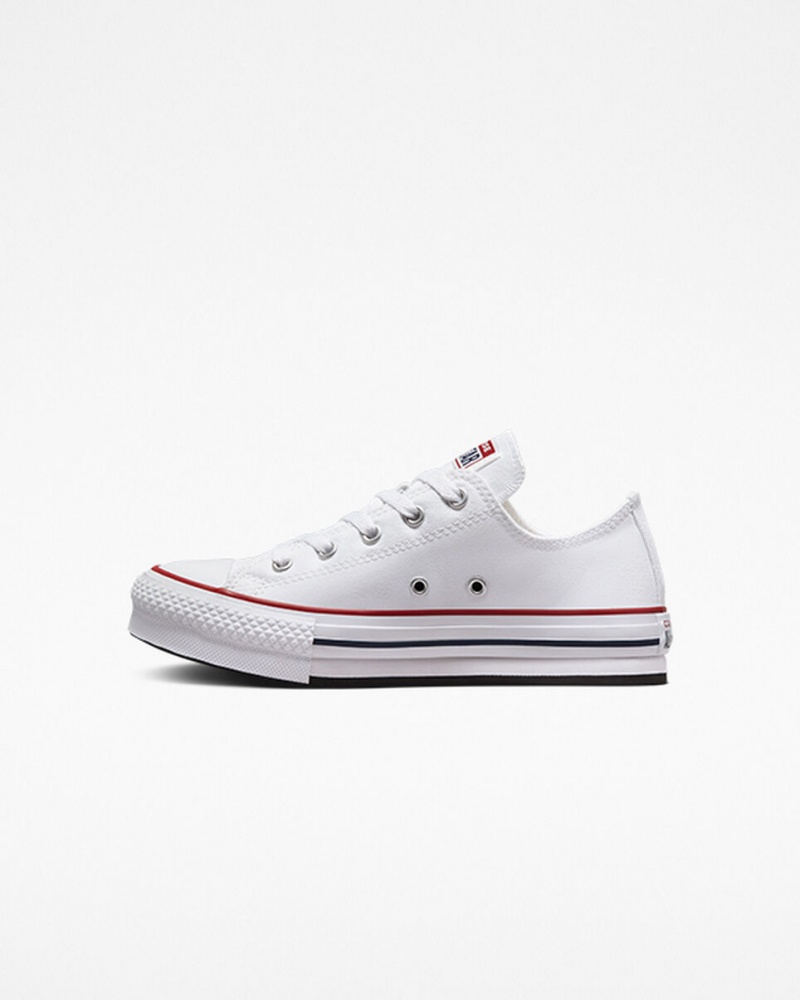 Converse Chuck Taylor All Star Lift Plateforme Blanche Bleu Marine  | YTF-7305842