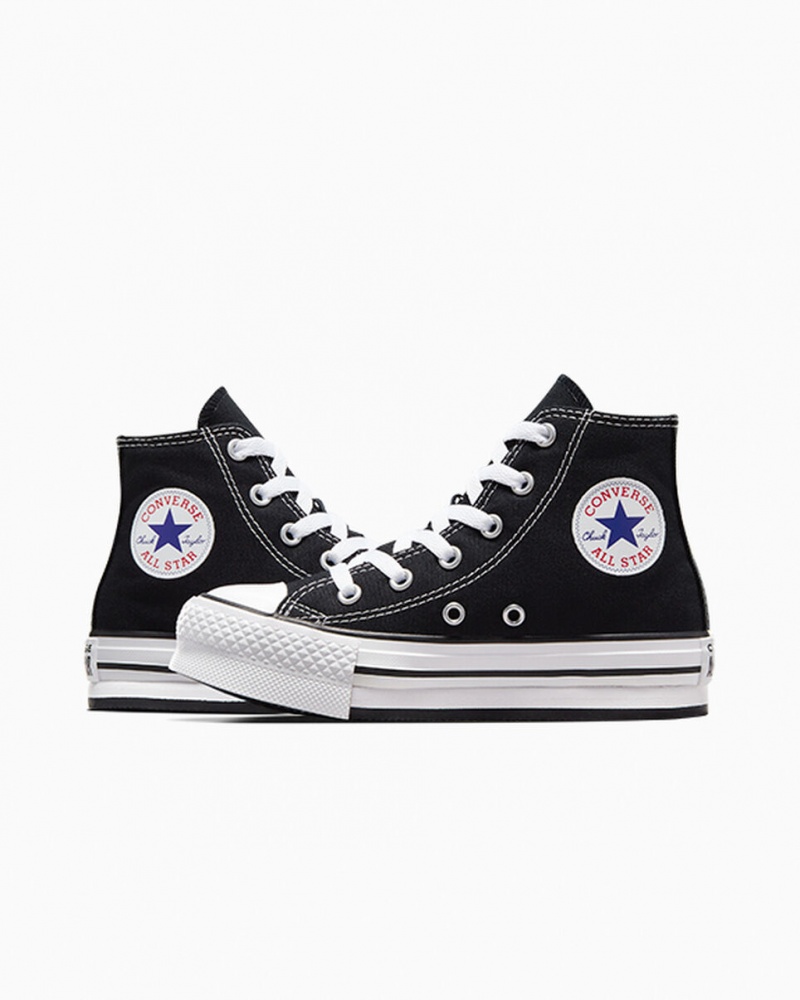 Converse Chuck Taylor All Star Lift Plateforme Noir Blanche Noir  | ISC-1088694