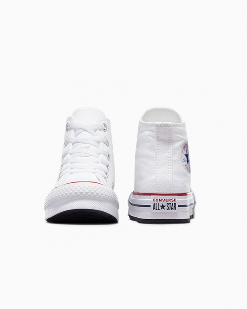 Converse Chuck Taylor All Star Lift Plateforme Blanche Bleu Marine  | UKI-7847666