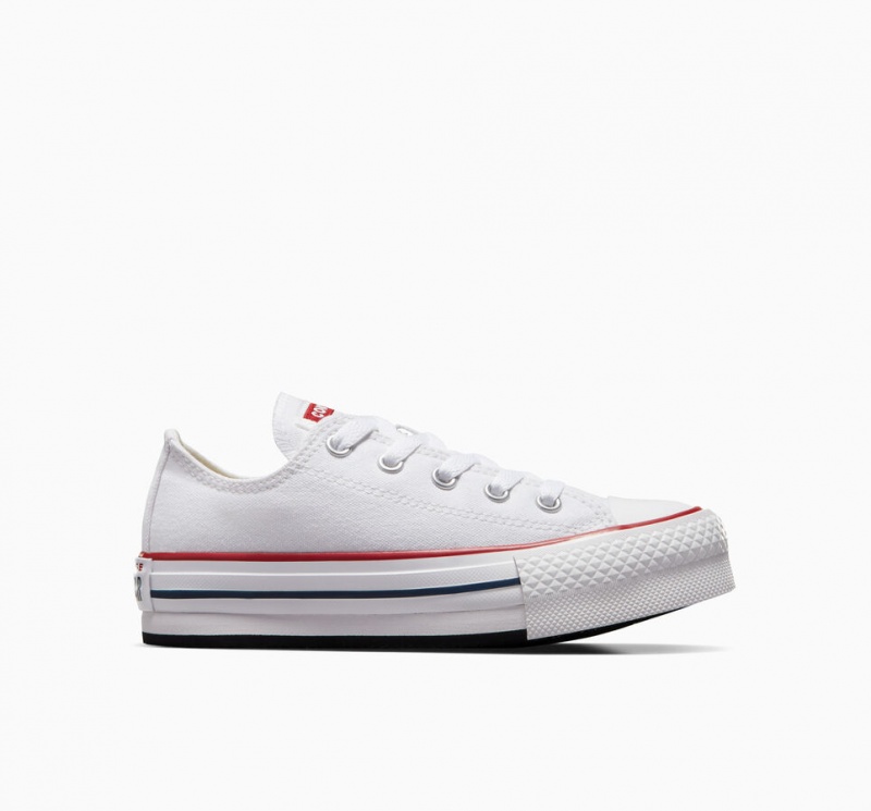 Converse Chuck Taylor All Star Lift Plateforme Blanche Bleu Marine  | GEX-8613033