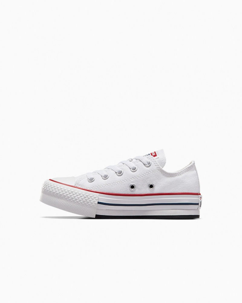 Converse Chuck Taylor All Star Lift Plateforme Blanche Bleu Marine  | GEX-8613033