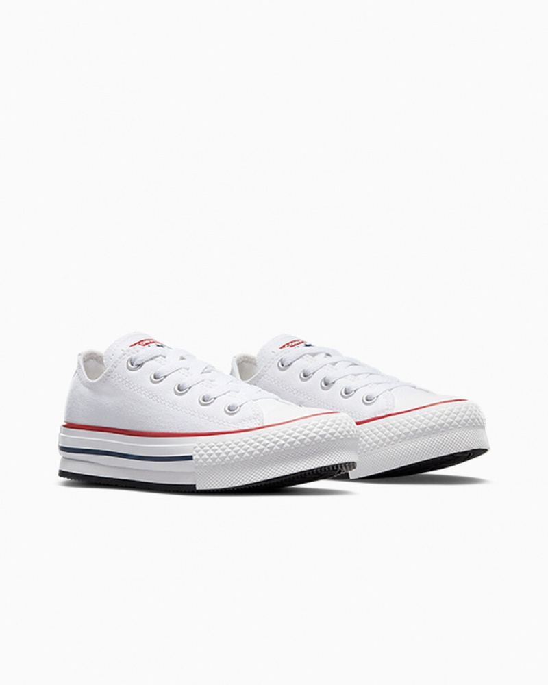 Converse Chuck Taylor All Star Lift Plateforme Blanche Bleu Marine  | GEX-8613033