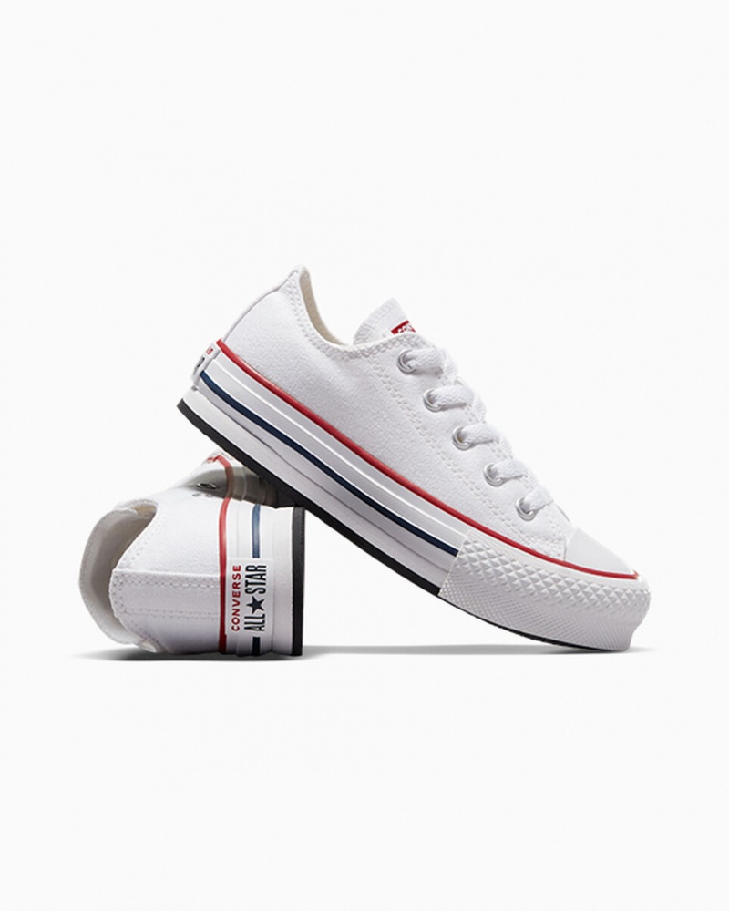 Converse Chuck Taylor All Star Lift Plateforme Blanche Bleu Marine  | GEX-8613033