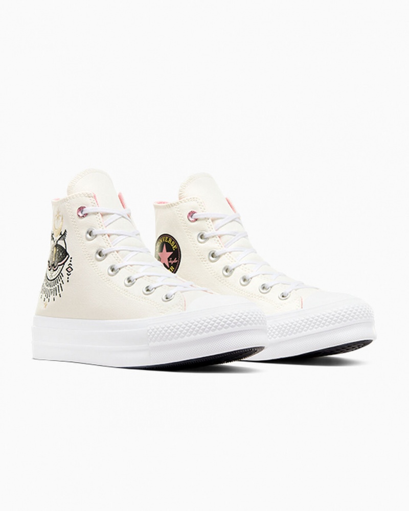 Converse Chuck Taylor All Star Lift Plateforme Alchemy Embroidery Noir Rose  | LIZ-2587642