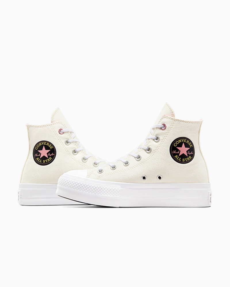 Converse Chuck Taylor All Star Lift Plateforme Alchemy Embroidery Noir Rose  | LIZ-2587642