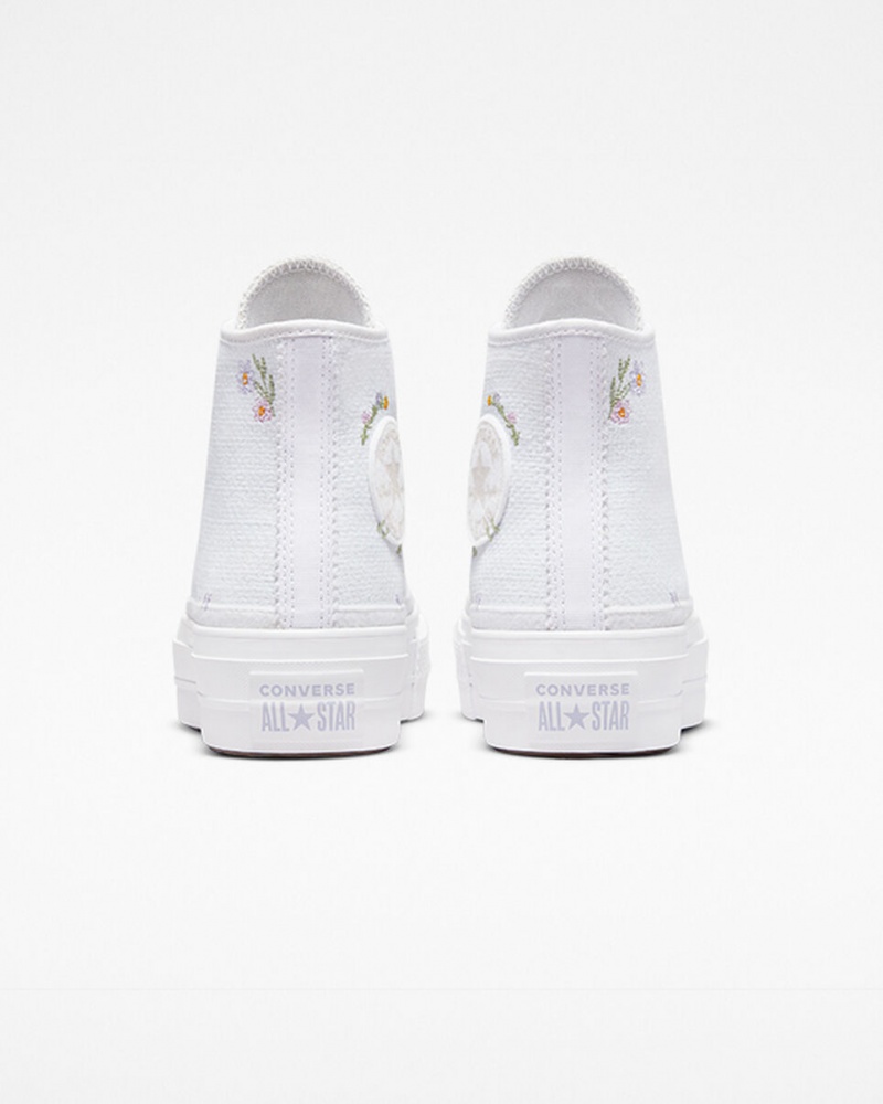 Converse Chuck Taylor All Star Lift Plateforme Autumn Embroidery Blanche  | GDF-0335249