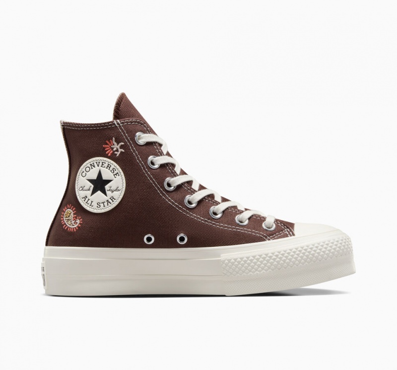 Converse Chuck Taylor All Star Lift Plateforme Crafted Evolution Marron Rose  | XRA-8781570