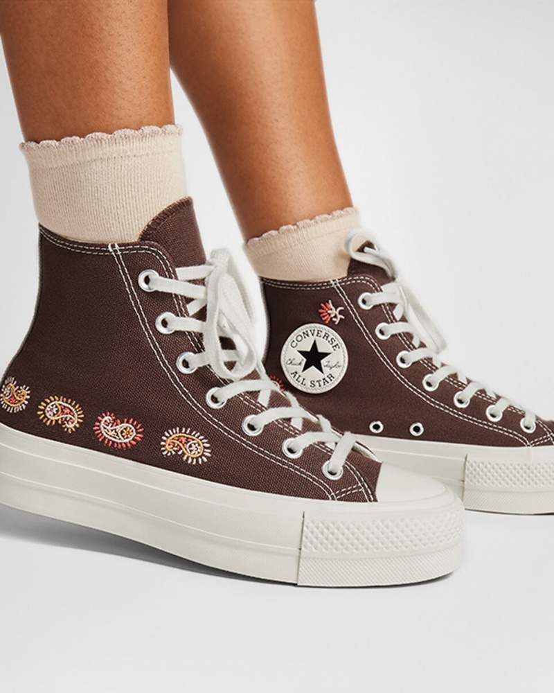 Converse Chuck Taylor All Star Lift Plateforme Crafted Evolution Marron Rose  | XRA-8781570