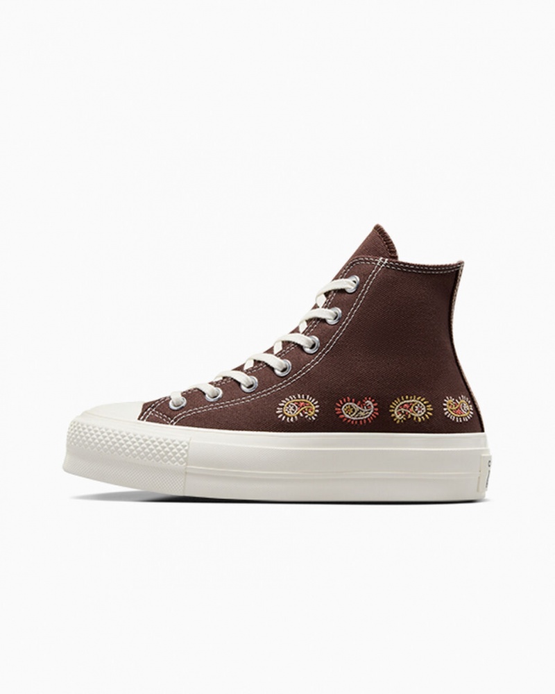 Converse Chuck Taylor All Star Lift Plateforme Crafted Evolution Marron Rose  | XRA-8781570