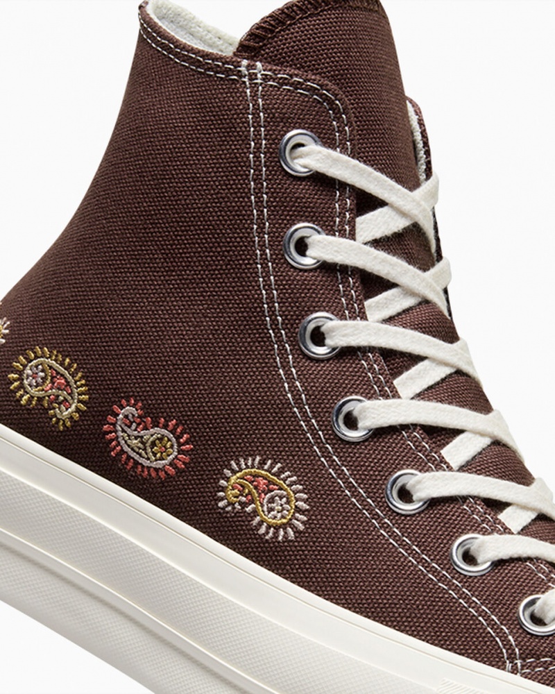 Converse Chuck Taylor All Star Lift Plateforme Crafted Evolution Marron Rose  | XRA-8781570