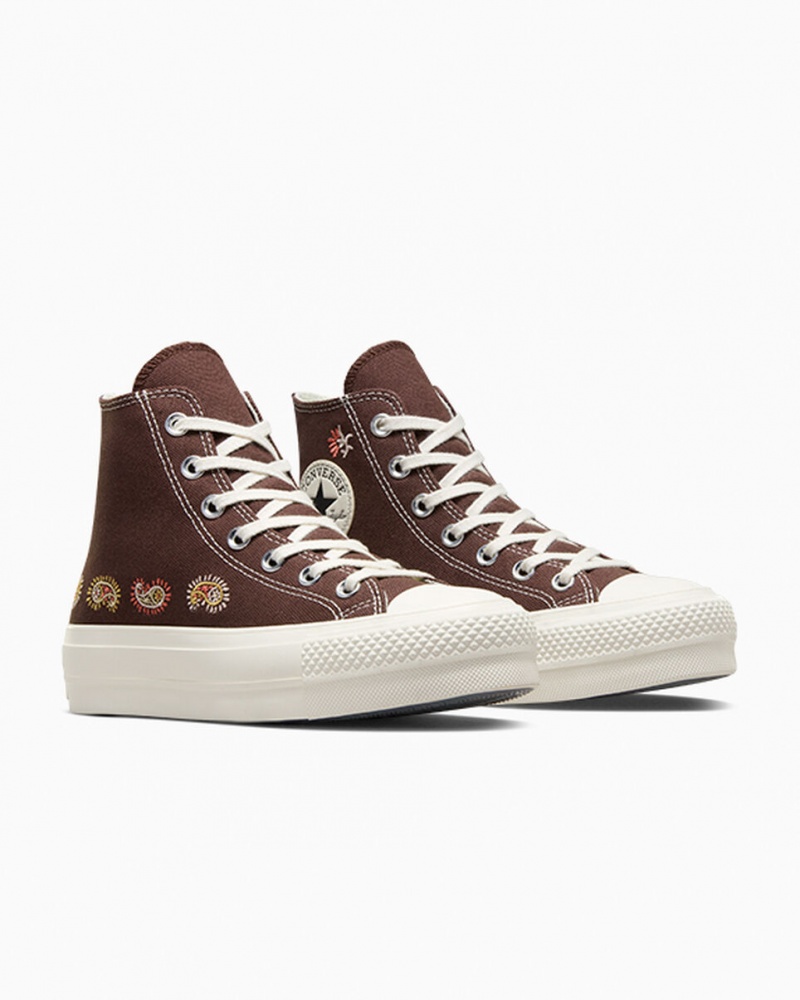 Converse Chuck Taylor All Star Lift Plateforme Crafted Evolution Marron Rose  | XRA-8781570