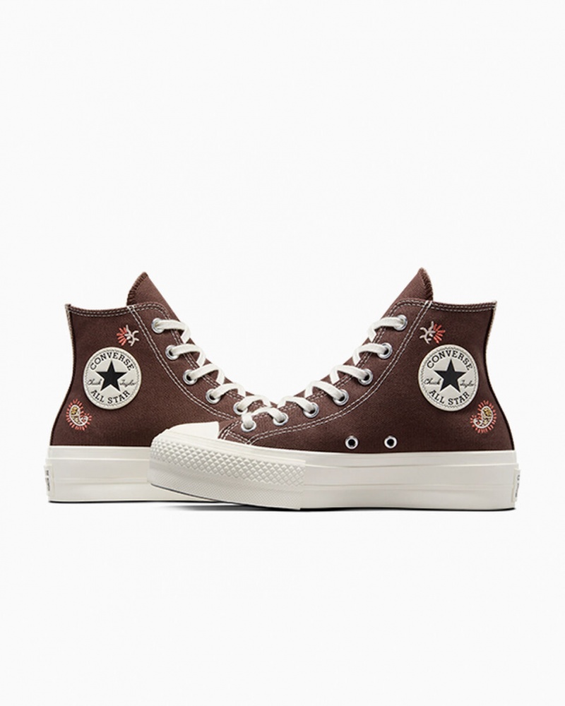 Converse Chuck Taylor All Star Lift Plateforme Crafted Evolution Marron Rose  | XRA-8781570