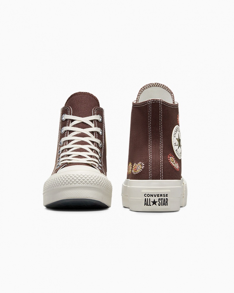 Converse Chuck Taylor All Star Lift Plateforme Crafted Evolution Marron Rose  | XRA-8781570