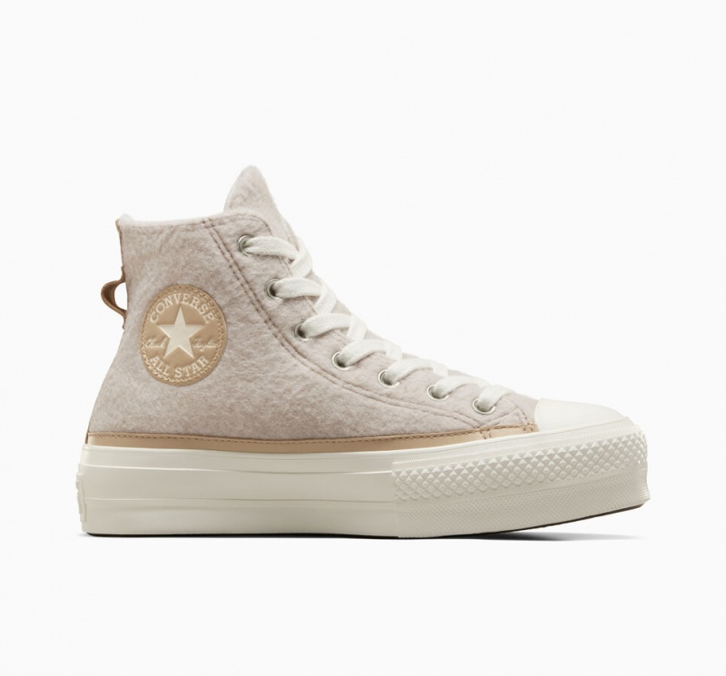 Converse Chuck Taylor All Star Lift Plateforme Faux Mohair Egret / Epic Dune / Egret  | SZE-7900907